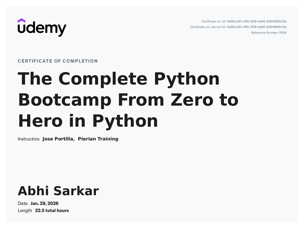Python Programming Bootcamp